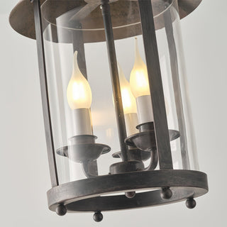 Tinduvyh Ancien Industriel Métal Verre Lanterne Suspension