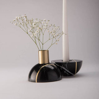 Axis Sphere Marble Candle Holder-Neutral Decor
