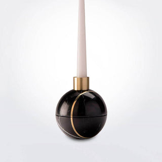 Axis Sphere Marble Candle Holder-Neutral Decor