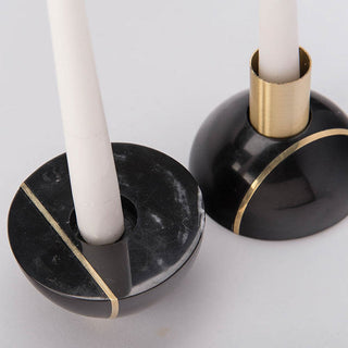 Axis Sphere Marble Candle Holder-Neutral Decor