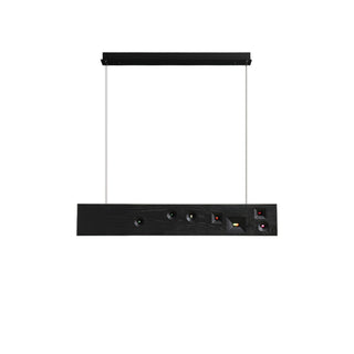 Lustra Suspension Bois Pierre Précieuse Linéaire LED