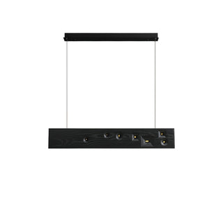 Lustra Suspension Bois Pierre Précieuse Linéaire LED