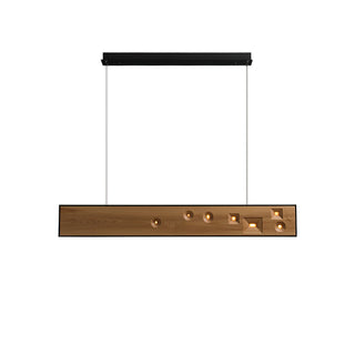 Lustra Suspension Bois Pierre Précieuse Linéaire LED