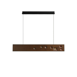 Lustra Suspension Bois Pierre Précieuse Linéaire LED