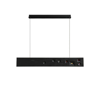 Lustra Suspension Bois Pierre Précieuse Linéaire LED