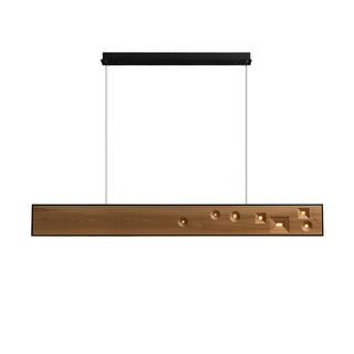 Lustra Suspension Bois Pierre Précieuse Linéaire LED