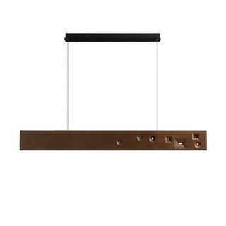 Lustra Suspension Bois Pierre Précieuse Linéaire LED
