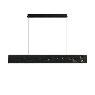 Lustra Suspension Bois Pierre Précieuse Linéaire LED