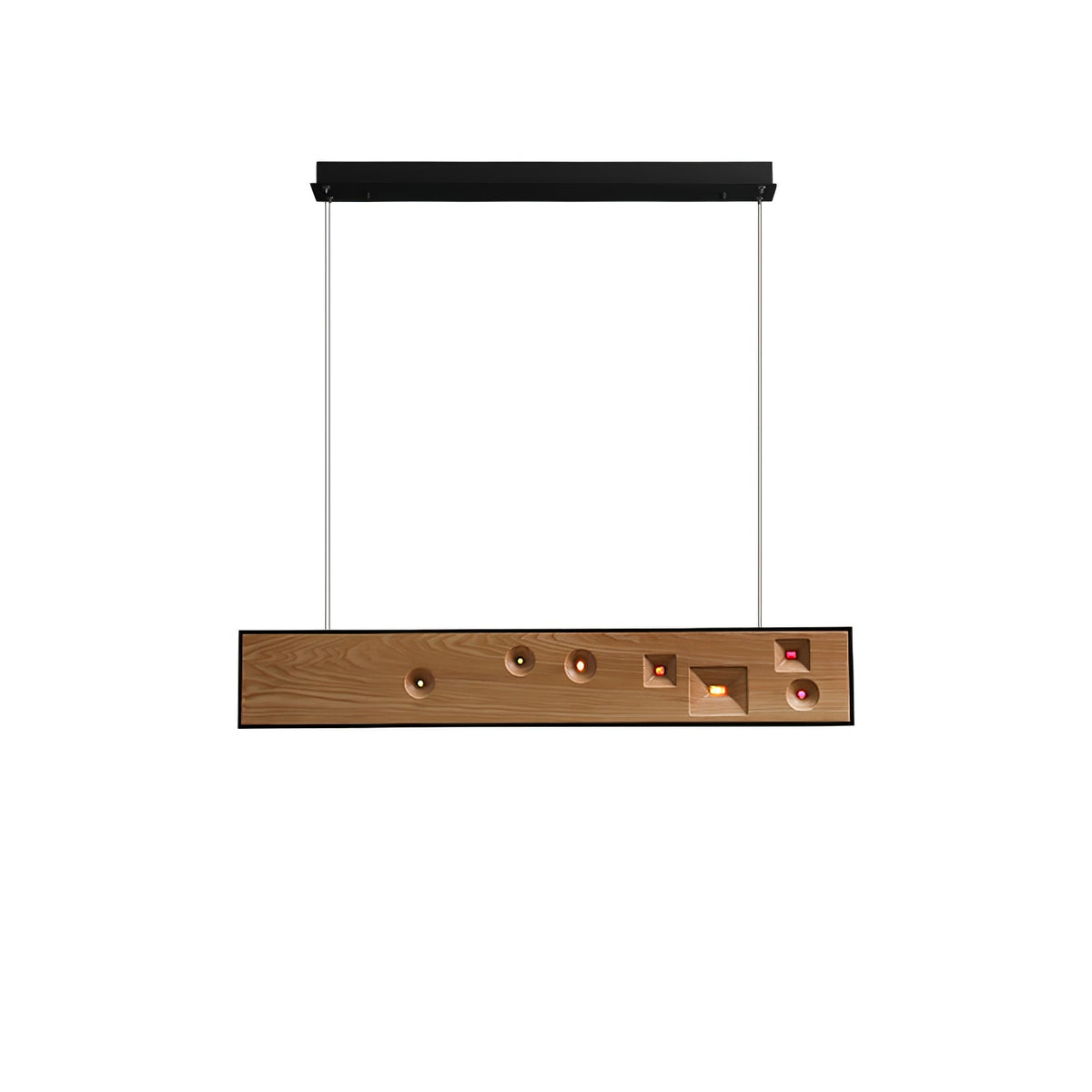 Ilvius Suspension Bois Pierre Précieuse Linéaire LED
