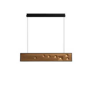 Lustra Suspension Bois Pierre Précieuse Linéaire LED
