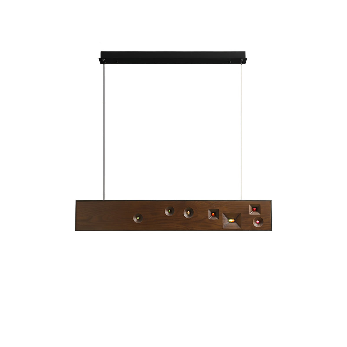 Ilvius Suspension Bois Pierre Précieuse Linéaire LED