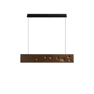 Lustra Suspension Bois Pierre Précieuse Linéaire LED