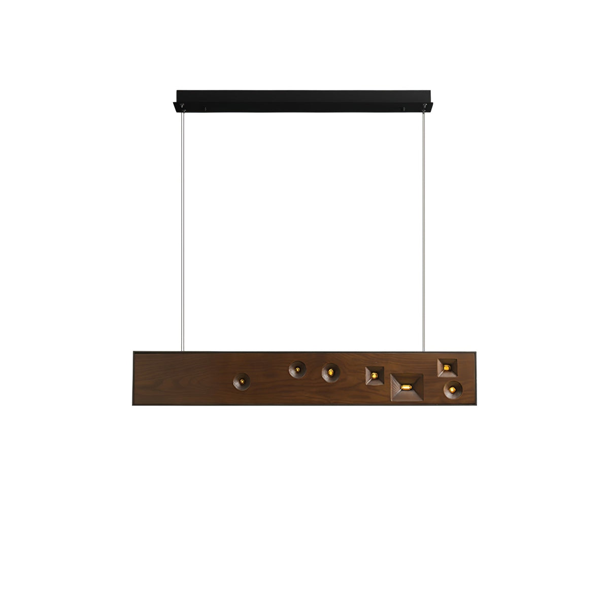 Ilvius Suspension Bois Pierre Précieuse Linéaire LED