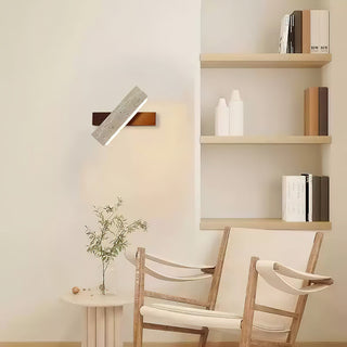 Ostruvyo Moderne Minimaliste Linéaire Noyer Travertin Applique Murale