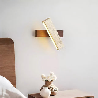 Ostruvyo Moderne Minimaliste Linéaire Noyer Travertin Applique Murale