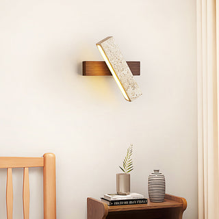 Ostruvyo Moderne Minimaliste Linéaire Noyer Travertin Applique Murale