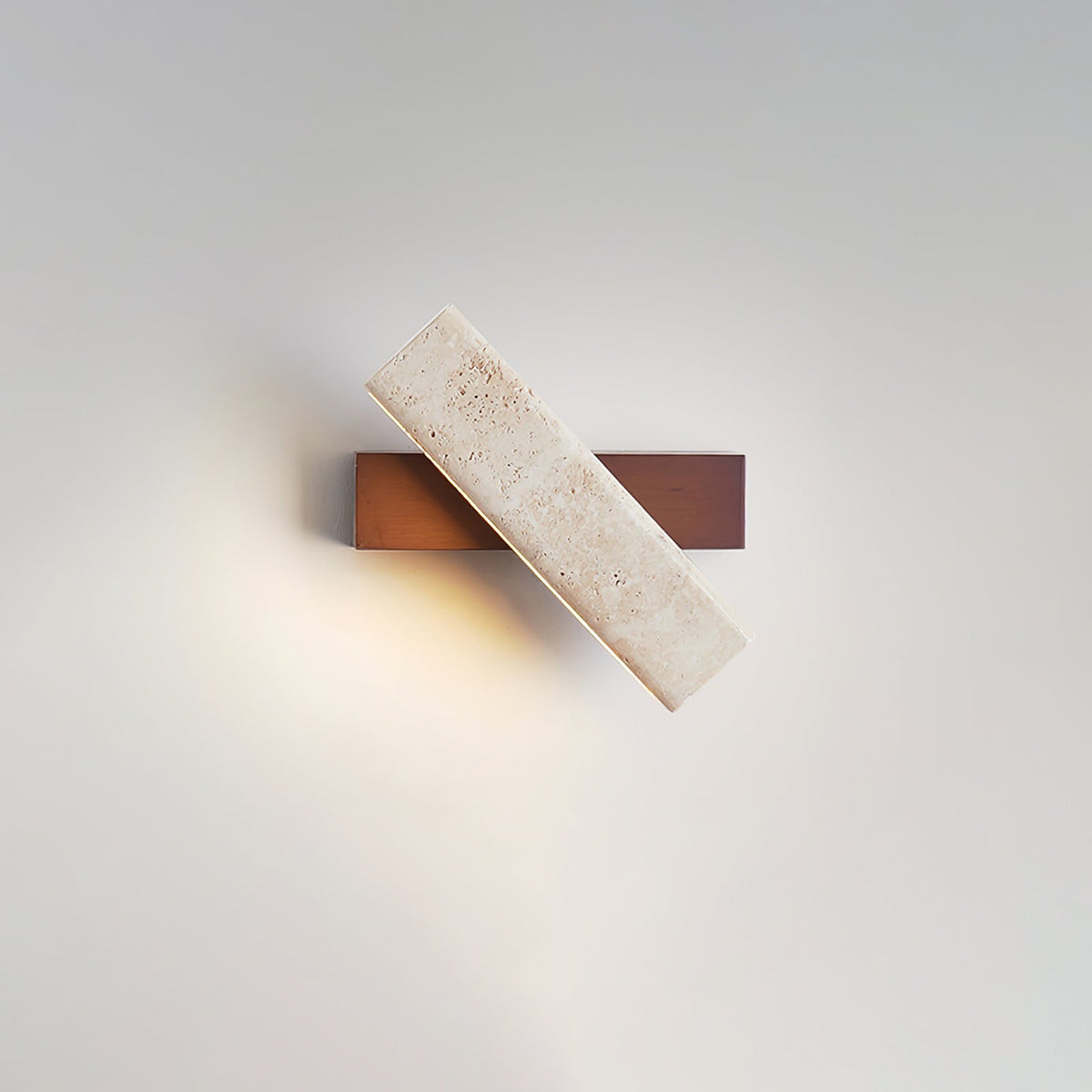 Ostruvyo Moderne Minimaliste Linéaire Noyer Travertin Applique Murale