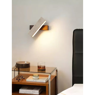 Ostruvyo Moderne Minimaliste Linéaire Noyer Travertin Applique Murale