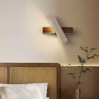 Ostruvyo Moderne Minimaliste Linéaire Noyer Travertin Applique Murale