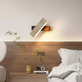 Ostruvyo Moderne Minimaliste Linéaire Noyer Travertin Applique Murale