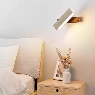 Ostruvyo Moderne Minimaliste Linéaire Noyer Travertin Applique Murale