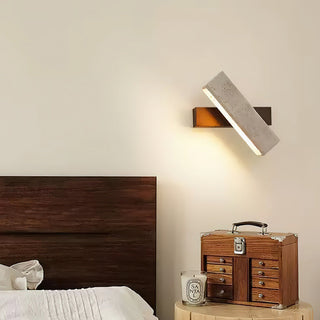 Ostruvyo Moderne Minimaliste Linéaire Noyer Travertin Applique Murale