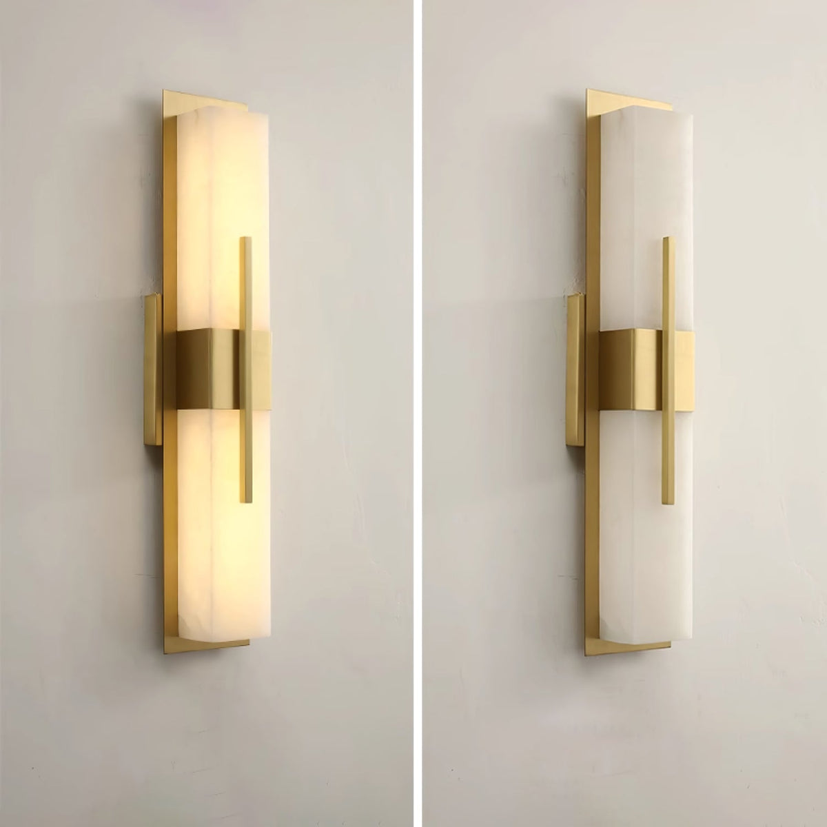Axis Twin Alabaster Sconce-Neutral Decor