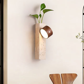 Zarinila Rectangulaire-Bloc Travertin Luminaire Mural