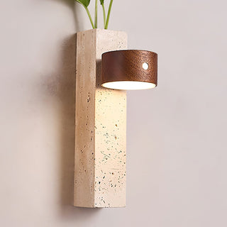 Zarinila Rectangulaire-Bloc Travertin Luminaire Mural