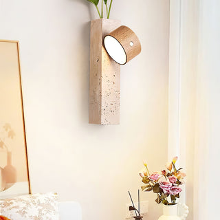 Zarinila Rectangulaire-Bloc Travertin Luminaire Mural
