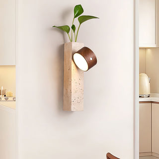 Zarinila Rectangulaire-Bloc Travertin Luminaire Mural