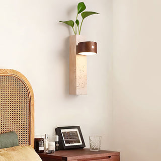 Zarinila Rectangulaire-Bloc Travertin Luminaire Mural