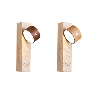 Zarinila Rectangulaire-Bloc Travertin Luminaire Mural