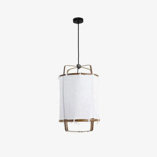 Lustra Suspension Abat-jour en Bambou pour Salon