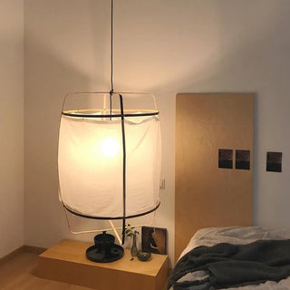 Lustra Suspension Abat-jour en Bambou pour Salon