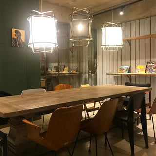 Lustra Suspension Abat-jour en Bambou pour Salon