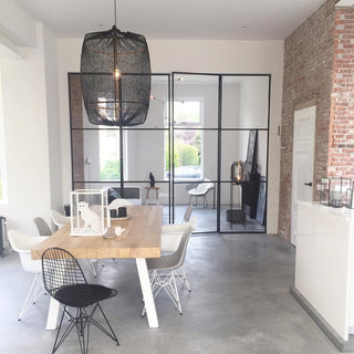 Lustra Suspension Abat-jour en Bambou pour Salon
