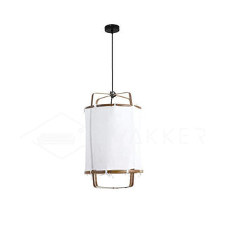 Lustra Suspension Abat-jour en Bambou pour Salon