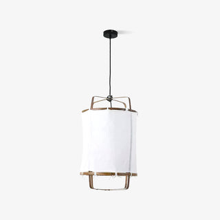 Lustra Suspension Abat-jour en Bambou pour Salon