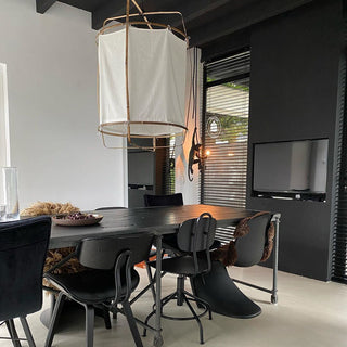 Lustra Suspension Abat-jour en Bambou pour Salon