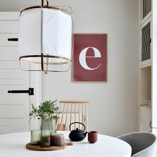 Lustra Suspension Abat-jour en Bambou pour Salon