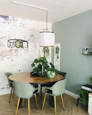 Lustra Suspension Abat-jour en Bambou pour Salon
