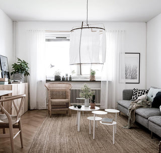 Lustra Suspension Abat-jour en Bambou pour Salon