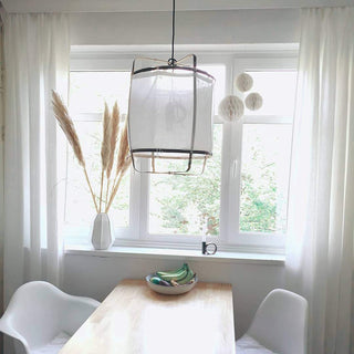 Lustra Suspension Abat-jour en Bambou pour Salon