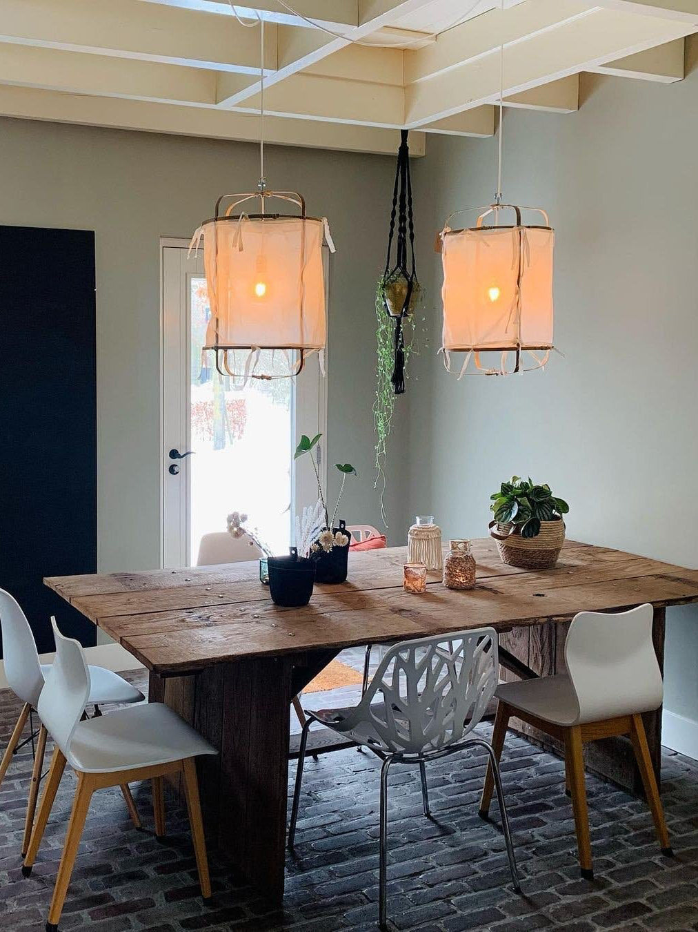 Nerista Suspension Abat-jour en Bambou pour Salon