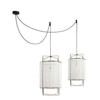 Lustra Suspension Abat-jour en Bambou pour Salon