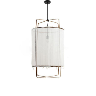 Lustra Suspension Abat-jour en Bambou pour Salon