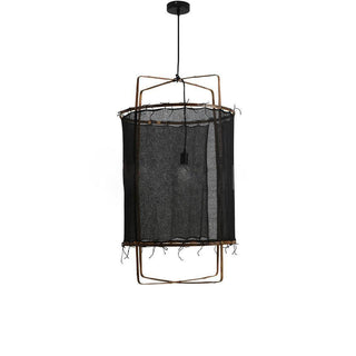 Lustra Suspension Abat-jour en Bambou pour Salon