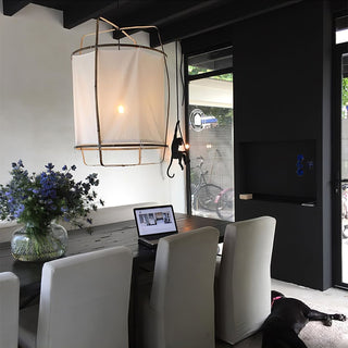 Lustra Suspension Abat-jour en Bambou pour Salon