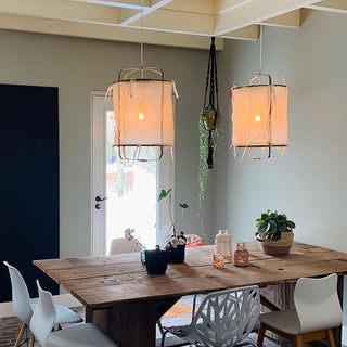 Lustra Suspension Abat-jour en Bambou pour Salon